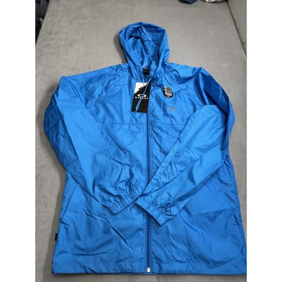 Oakley Jacket Mens Large Hydrofree Hooded Windbreaker Water Repellent Outdoor - Picture 1 of 8
